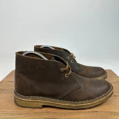 Botas chukka informales Clarks Desert de cuero marrón cera de abejas para mujer talla 7,5 M usadas en excelente estado Foto 1 de 4