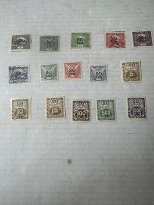 Silesia Oriental Checoslovaquia Grupo de 15 Sobreimpresión S O Colección de Sellos Antiguos Foto 1 de 4