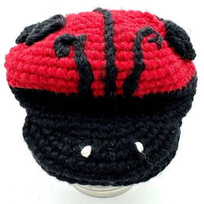M&L Kids Hat Baby Toddler Ladybug Costume Hand Knit 100% Wool Fleece Lined Fun - Image 1 of 4