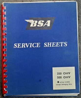 original BSA service sheets B range - Image 1 of 4