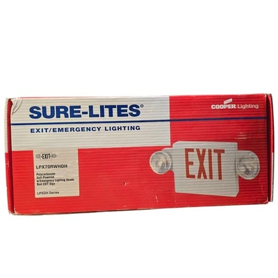Cooper Lighting LPX70RWHDH Self Powered Polycarbonate Led Exit Emergency Light - Image 1 of 4