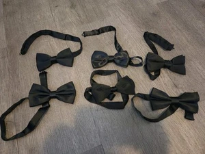 Mens Black Bow Tie Lot Of 6 - Picture 1 of 2