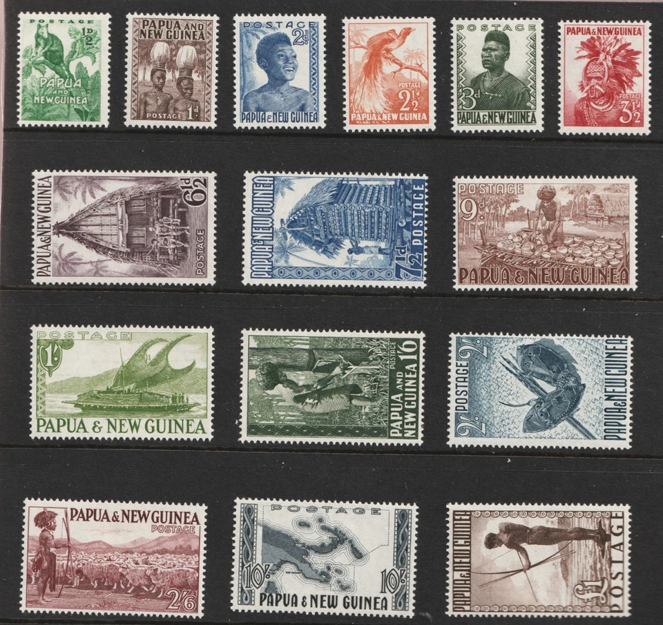 Papúa y Nueva Guinea 1952 Sc# 122-36 cultura, industria, arquitectura. MH Cv$85,00 Foto 1 de 1