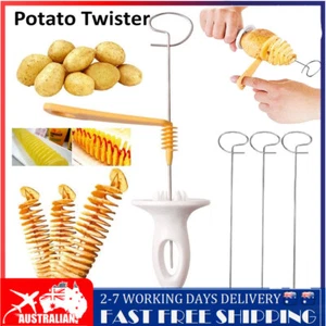Potato Twister Tornado Slicer Vegetable Cutter Stainless Steel Spiral Chips To#C - Picture 1 of 18