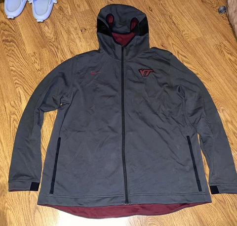 Nike Dri Fit Virginia Tech Hokies Football Team Issued Full Zip Hoodie XXL Cover