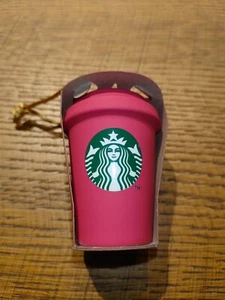New Starbucks Pink Hot Cup Ornament Christmas 2023 - European Exclusive - Picture 1 of 9