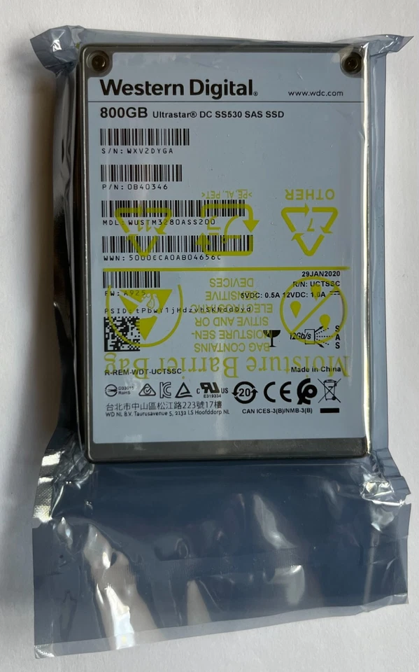 WUSTM3280ASS200 WD 800GB Ultrastar DC SS530 2.5in TLC 12Gb/S SAS SSD Hitachi - Image 1 of 1