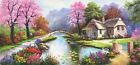 Large Spring Cottage 5D Diamond Painting Mural Cross Stitch Embroidery 100x50 cm
