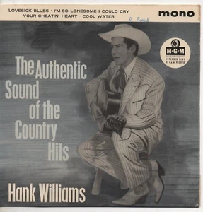 HANK WILLIAMS the authentic sound of the country hits 1963 UK MGM 7" 4 TRACK EP - Picture 1 of 4