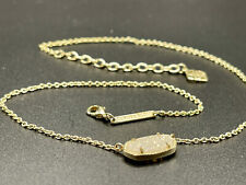 Kendra Scott, Elisa Gold Pendant Necklace, Iridescent Drusy, 15-17" Adjustable