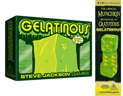 Gelatinous Dice Game w/ Munchkin Gratuitous Gelatinous Promo Bookmark SJG - Image 1 of 4