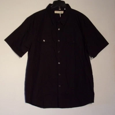 NWT MEN EVOLUTION 2XL SHORT SLEEVE XXL BUTTON FRONT WOVEN COLLAR SHIRT $60 #1502 - Image 1 of 4