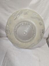 Vintage Glass Art Deco 14" Yellow Floral Ceiling Light Shade Fixture 