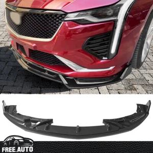 Front Bumper Lip Fits 20-23 Cadillac CT4 Carbon Fiber Print Chin Spoiler PP 3PC - Picture 1 of 5
