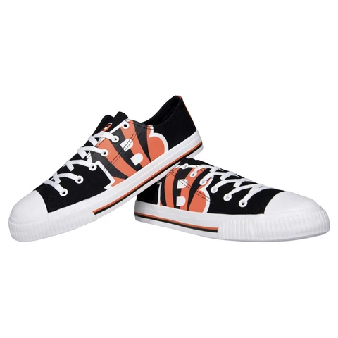 Cincinnati Bengals NFL Men's Low Top Big Logo Canvas Shoes FREE SHIP Cover