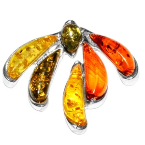 5.2g Authentic Baltic Amber 925 Sterling Silver Pendant Jewelry N-A409 - Picture 1 of 1