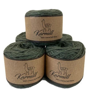 Llama Wool 100% Llama Soft Baby Yarn Worsted Weight Lot of 5 Skeins Green A950 - Picture 1 of 4