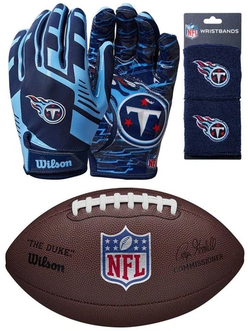 Tennessee Titans NFL Official-Size Replica Football, Wristbands & Gloves Cover
