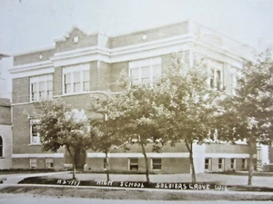 Crawford County WI Real Photo Postcard Soldiers Grove High School RPPC 1911 - Picture 1 of 3