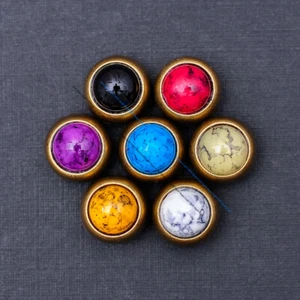 10X Brass Turquoise Leathercraft Luggage Bag Accessories Rivet Stud Concho Decor - Picture 1 of 54