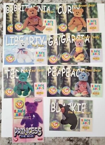1998 TY Beanie Babies Bear Card Lot of 11 Princess Garcia Teal Teddy Britannia - Picture 1 of 2