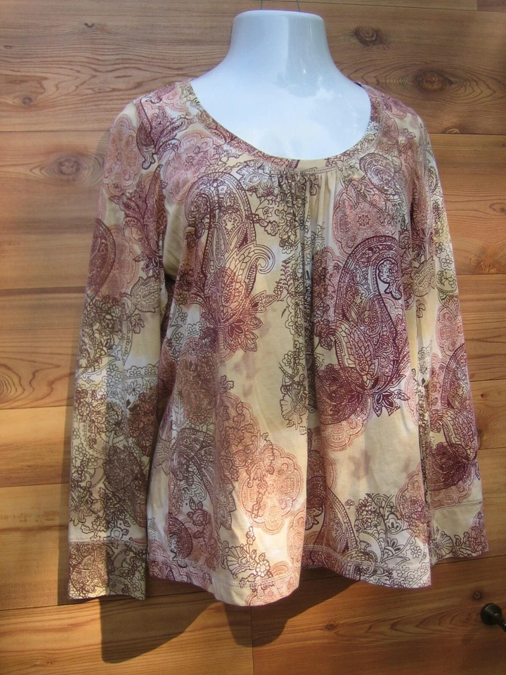 Top tejido elástico Axcess L escote recogido tostado henna marrón 10 12 acanalado Foto 1 de 3