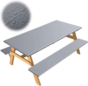 3 Pcs Picnic Table and Bench Fitted Tablecloth Cover for 6 Ft Table 30 X 72 Inch - Picture 1 of 2
