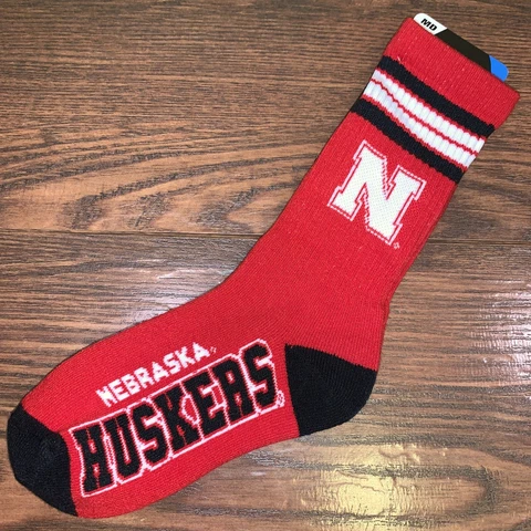 University of Nebraska Cornhuskers Huskers Socks Medium Fan Stocking Stuffer Red Cover