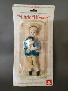 Muñeca de Navidad coleccionable Little Women Laurie adorno Bradford 1982 vintage - Imagen 1 de 4