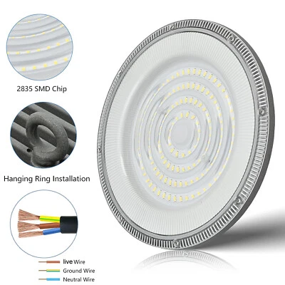 LED High Bay Light 100W UFO Warehouse Industrial Commercial Lighting - Image 1 of 4