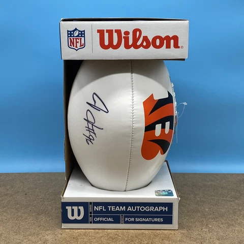 Carlos Dunlap Signed Cincinnati Bengals Wilson White Autograph Ball NFL Cover
