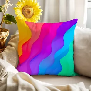 Oversized Color Square Throw Pillow Linen Decorative Pillows Pillowcase & Insert - Picture 1 of 12