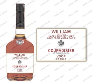 Personalised Courvoisier Cognac Bottle Label - Add Any Text/Occasion - Picture 1 of 4