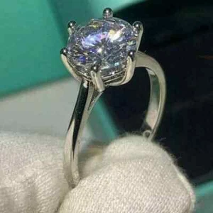 3.00Ct Round Cut Lab Created 14K White Gold FN Solitaire Engagement Ring - Picture 1 of 4