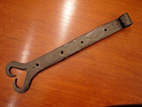 Nice French 18th-19th antique Wrought Iron Pintle Hinge probably shutters 14" Cover