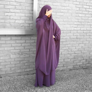 Muslim Islamic Women Khimar Hijab Prayer Dress Abaya Islamic Burqa Robe Clothing
