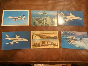 Vintage Fluggesellschaften Postkarten American Postcards Delta TWA Leinen LaGuardia Hubschrauber - Bild 1 von 9