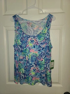 NWT Lilly Pulitzer Knit PJ Tank In Ocean Commotion XL #027969 - Picture 1 of 6
