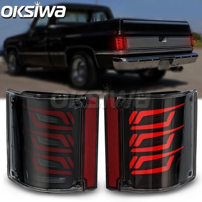 Sequential Full Led tail light for 1973-1987 Chevy& GMC Starting Animated,Smoked - Image 1 of 4