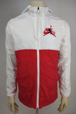 Vintage Nike Air Jordan red white full zip hooded windbreaker jacket mens Small - Image 1 of 4