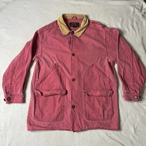 Vintage Eddie Bauer Field Jacket Mens XL Faded Burgundy Canvas Chore Corduroy - Picture 1 of 24