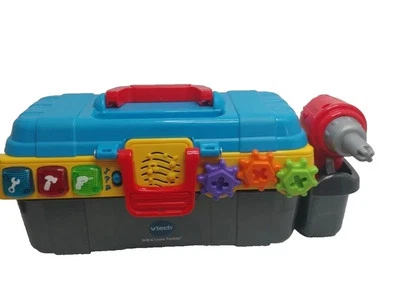  Ve tech Drill and Learn Kids Talking Toolbox Over 18 pcs WITH 2 DRILLS - Image 1 of 4