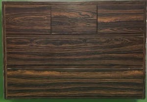 Vtg Stanny Rosewood Cassette Cabinet Holder CS 5 Drawers Japan, 12.5" T x 17.5 L - Imagen 1 de 15