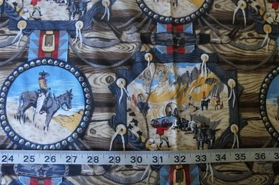 Tela de algodón occidental Covington Cowboys Horses - 1 yarda Foto 1 de 3