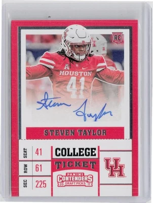 2017 Panini Contenders Draft Picks Steven Taylor AU #249 Cougars - Image 1 of 2
