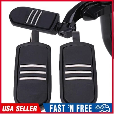 Black StreamLiner Foot pegs Footrest For Harley Touring Road King Dyna Fat Boy - Imagem 1 de 4