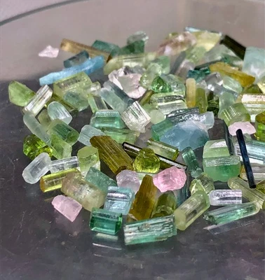40-Carat Natural Tourmaline Bi Colors Lot  clean Crystals From Afghanistan. - Image 1 of 4