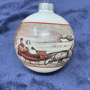 Hallmark Andenken Ornament Currier And Ives Vintage NOS Neu in Box 1982 - Bild 1 von 7