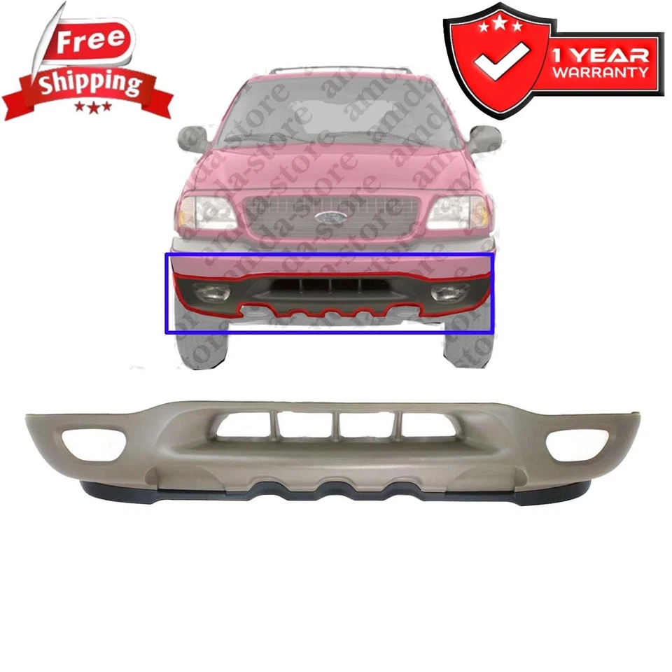 Painted Beige Plastic For 1999-2003 Ford F-150 Expedition Front Valance Panel Foto 1 de 4