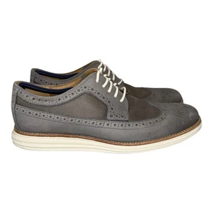 Cole Haan Men's Lunargrand Gray C139741 Wingtip Oxford Shoes Size 10M - Picture 1 of 6